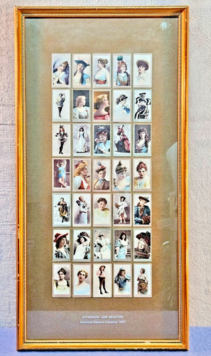 Framed antique 1901 actresses - framed,